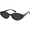 imageSOJOS Retro Oval Polarized Sunglasses for Women Chic Cat Eye Trendy Vintage Shades UV400 ProtectionBlackGrey