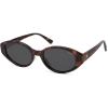 imageSOJOS Retro Oval Polarized Sunglasses for Women Chic Cat Eye Trendy Vintage Shades UV400 ProtectionTortoise BrownGrey