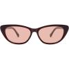 imageSOJOS Retro Polarized Cat Eye Sunglasses for Women Narrow Vintage Shades Trendy Sunnies SJ2396Maroon Light Orange