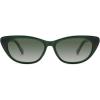 imageSOJOS Retro Polarized Cat Eye Sunglasses for Women Narrow Vintage Shades Trendy Sunnies SJ2396Milky GreenGreen