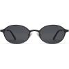 imageSOJOS Retro Trendy Oval Polarized Sunglasses Womens Mens 80s 90s Chic Small Round Metal Frame Sunnies SJ1260Matt BlackGrey