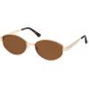 imageSOJOS Trendy Oval Polarized Sunglasses for Women Men Retro Fashion Round Shades SJ1255GoldBrown
