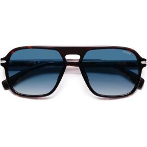 imageSOJOS Retro Aviator Polarized Sunglasses for Men Women Trendy Vintage Square Pilot Mens Shades SJ2370Tortoise Frame Blue Grading Lens