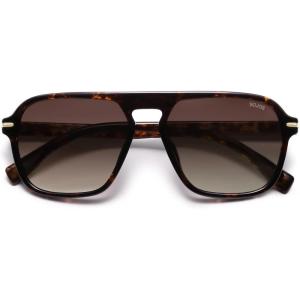 imageSOJOS Retro Aviator Polarized Sunglasses for Men Women Trendy Vintage Square Pilot Mens Shades SJ2370Tortoise Frame Brown Grading Lens