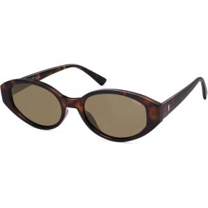 imageSOJOS Retro Oval Polarized Sunglasses for Women Chic Cat Eye Trendy Vintage Shades UV400 ProtectionBrownBrown