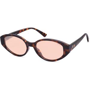 imageSOJOS Retro Oval Polarized Sunglasses for Women Chic Cat Eye Trendy Vintage Shades UV400 ProtectionBrownLight Pink