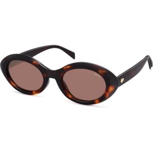 imageSOJOS Retro Oval Polarized Sunglasses for Women Trendy Sun Glasses Vintage Shades UV400 SJ2394Brown Tortoise  Brown