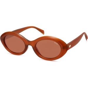 imageSOJOS Retro Oval Polarized Sunglasses for Women Trendy Sun Glasses Vintage Shades UV400 SJ2394Orange  Brown