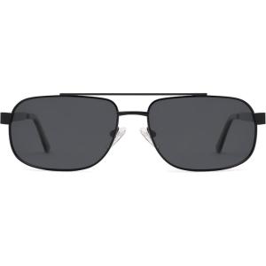 imageSOJOS Retro Polarized Aviator Sunglasses for Women Men Vintage Rectangle 70s Style Womens Mens Sun Glasses SJ1250BlackGrey