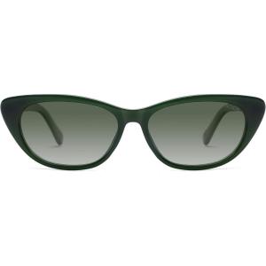imageSOJOS Retro Polarized Cat Eye Sunglasses for Women Narrow Vintage Shades Trendy Sunnies SJ2396Milky GreenGreen