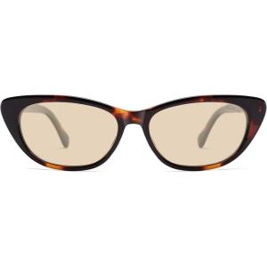 imageSOJOS Retro Polarized Cat Eye Sunglasses for Women Narrow Vintage Shades Trendy Sunnies SJ2396TortoiseVery Light Brown