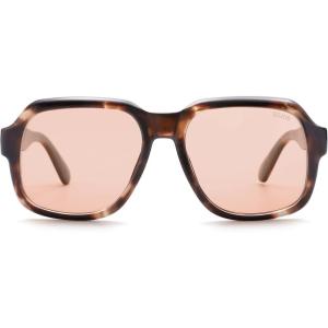 imageSOJOS Retro Square Polarized Sunglasses Womens Mens Chic Vintage Oversized Old Money Shades SJ2616Light TortoiseCoral Pink Tinted