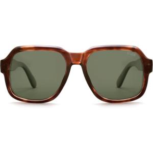imageSOJOS Retro Square Polarized Sunglasses Womens Mens Chic Vintage Oversized Old Money Shades SJ2616TortoiseGreen