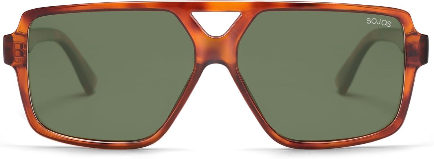 imageSOJOS Retro Oversized Square Polarized Sunglasses for Women and Men Vintage Shades Classic Large Sun Glasses SJ2618TortoiseGrey