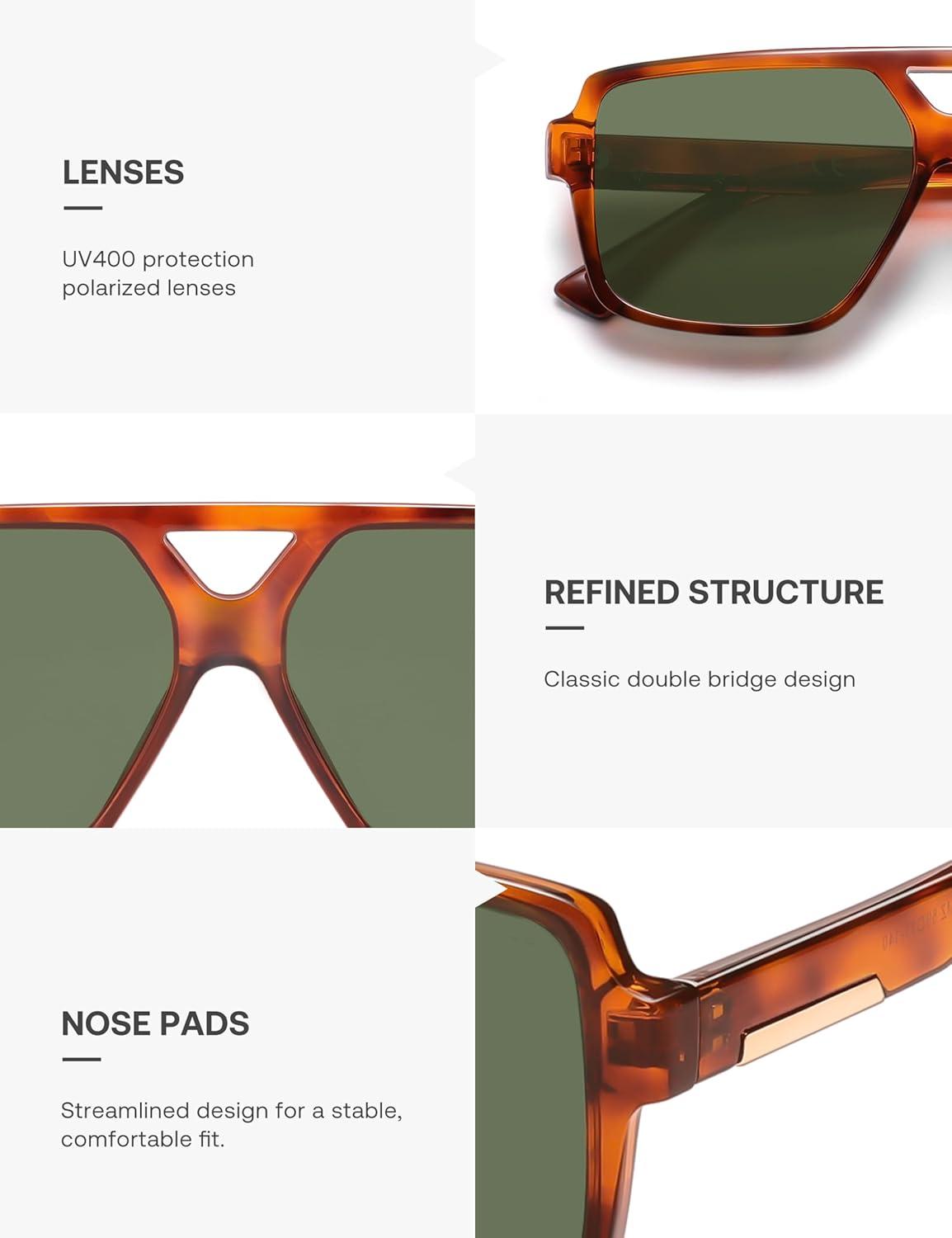 imageSOJOS Retro Oversized Square Polarized Sunglasses for Women and Men Vintage Shades Classic Large Sun Glasses SJ2618TortoiseGrey