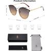 imageSOJOS Classic Rimless Round Sunglasses for Women Diamond Cutting Lens Trendy Oversized Sun Glasses Gold Frame Gradient Brown lens SJ1153