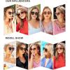 imageSOJOS Classic Trendy Round Sunglasses Womens Mens Oversized Large Shades UV400 Vacation Sunnies SJ2068Black Gradient TortoiseBrown