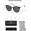 imageSOJOS Classic Trendy Round Sunglasses Womens Mens Oversized Large Shades UV400 Vacation Sunnies SJ2068Dark BlackBlack