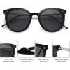 imageSOJOS Classic Trendy Round Sunglasses Womens Mens Oversized Large Shades UV400 Vacation Sunnies SJ2068Dark BlackBlack