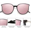 imageSOJOS Classic Trendy Round Sunglasses Womens Mens Oversized Large Shades UV400 Vacation Sunnies SJ2068Shiny BlackPink