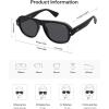 imageSOJOS Polarized Aviator Square Sunglasses for Women Men 90s Retro Vintage Oval Shades UV400 Lens SJ2395BlackGrey