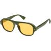 imageSOJOS Polarized Aviator Square Sunglasses for Women Men 90s Retro Vintage Oval Shades UV400 Lens SJ2395GreenYellow