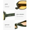 imageSOJOS Polarized Aviator Square Sunglasses for Women Men 90s Retro Vintage Oval Shades UV400 Lens SJ2395GreenYellow
