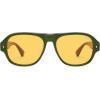 imageSOJOS Polarized Aviator Square Sunglasses for Women Men 90s Retro Vintage Oval Shades UV400 Lens SJ2395GreenYellow
