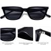 imageSOJOS Polarized Narrow Square Cateye Sunglasses for Women Retro Trendy Driving Glasses SJ2169BlackGrey