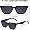 imageSOJOS Polarized Narrow Square Cateye Sunglasses for Women Retro Trendy Driving Glasses SJ2169BlackGrey