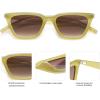 imageSOJOS Polarized Narrow Square Cateye Sunglasses for Women Retro Trendy Driving Glasses SJ2169GreenGreen