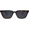 imageSOJOS Polarized Narrow Square Cateye Sunglasses for Women Retro Trendy Driving Glasses SJ2169Tortoise FrameGrey Lens