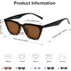 imageSOJOS Polarized Narrow Square Cateye Sunglasses for Women Retro Trendy Driving Glasses SJ2169TortoiseBrown