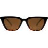 imageSOJOS Polarized Narrow Square Cateye Sunglasses for Women Retro Trendy Driving Glasses SJ2169TortoiseBrown
