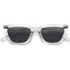 imageSOJOS Polarized Narrow Square Cateye Sunglasses for Women Retro Trendy Driving Glasses SJ2169Transparent GreyGrey