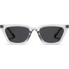 imageSOJOS Polarized Narrow Square Cateye Sunglasses for Women Retro Trendy Driving Glasses SJ2169Transparent GreyGrey
