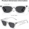 imageSOJOS Polarized Narrow Square Cateye Sunglasses for Women Retro Trendy Driving Glasses SJ2169Transparent GreyGrey