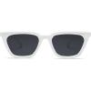 imageSOJOS Polarized Narrow Square Cateye Sunglasses for Women Retro Trendy Driving Glasses SJ2169WhiteGrey