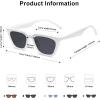 imageSOJOS Polarized Narrow Square Cateye Sunglasses for Women Retro Trendy Driving Glasses SJ2169WhiteGrey