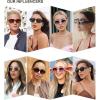 imageSOJOS Polarized Sunglasses For Women Retro Rectangle Womens Sun Glasses Trendy Narrow Square 90s Shades SJ2232BlackOrange