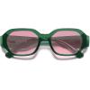 imageSOJOS Polarized Sunglasses For Women Retro Rectangle Womens Sun Glasses Trendy Narrow Square 90s Shades SJ2232GreenPink Grading