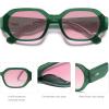 imageSOJOS Polarized Sunglasses For Women Retro Rectangle Womens Sun Glasses Trendy Narrow Square 90s Shades SJ2232GreenPink Grading