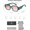 imageSOJOS Polarized Sunglasses For Women Retro Rectangle Womens Sun Glasses Trendy Narrow Square 90s Shades SJ2232GreenPink Grading