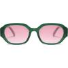 imageSOJOS Polarized Sunglasses For Women Retro Rectangle Womens Sun Glasses Trendy Narrow Square 90s Shades SJ2232GreenPink Grading