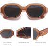 imageSOJOS Polarized Sunglasses For Women Retro Rectangle Womens Sun Glasses Trendy Narrow Square 90s Shades SJ2232Milky BrownGrey