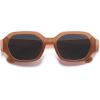 imageSOJOS Polarized Sunglasses For Women Retro Rectangle Womens Sun Glasses Trendy Narrow Square 90s Shades SJ2232Milky BrownGrey