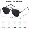 imageSOJOS Retro Aviator Polarized Double Bridge Sunglasses for Men Women Mirrored Lens SJ1051A BlackGrey