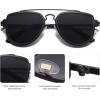 imageSOJOS Retro Aviator Polarized Double Bridge Sunglasses for Men Women Mirrored Lens SJ1051A BlackGrey