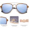 imageSOJOS Retro Aviator Polarized Double Bridge Sunglasses for Men Women Mirrored Lens SJ1051A10 GoldDusty Blue Mirrored