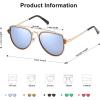 imageSOJOS Retro Aviator Polarized Double Bridge Sunglasses for Men Women Mirrored Lens SJ1051A10 GoldDusty Blue Mirrored